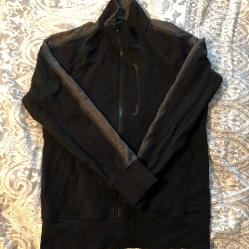 lululemon Men’s Black Jacket - Herringbone Detail